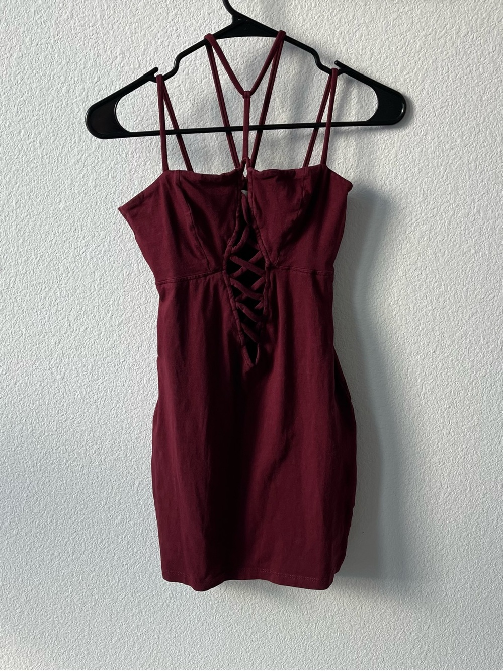 Zhennymph Scorpio red mini dress, lace up cotton S/M, handmade